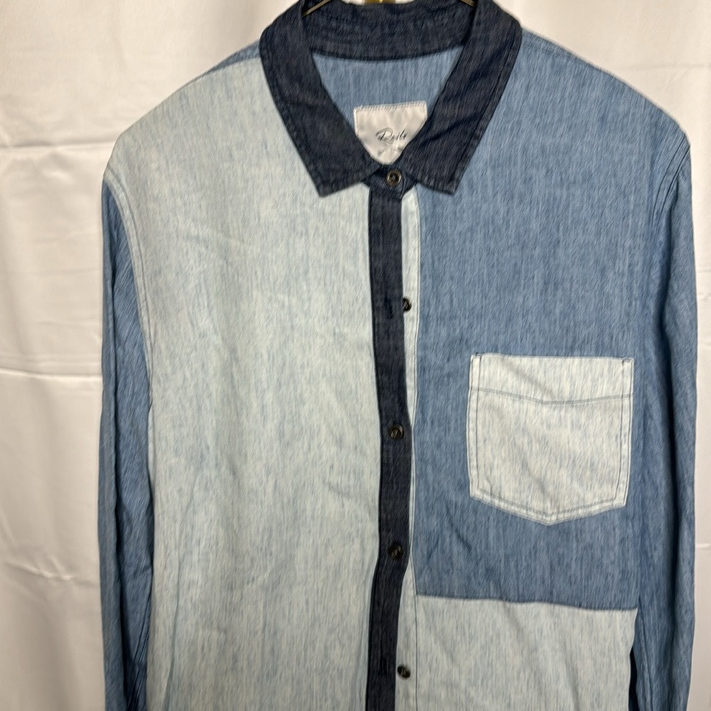 Rails Chambray Color Block Button Down - image 3